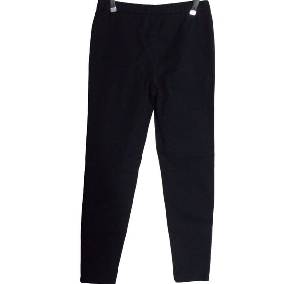 Trouve Ankle Leggings XS Black Faux Leather Pull On Pants women's knit back crop - Picture 5 of 7